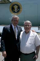 President George W. Bush presented the President’s Volunteer Service Award to Don Clark upon arrival in Huntsville, Alabama, on Thursday, June 21, 2007.  Clark is a volunteer with a variety of community organizations including The Salvation Army, CASA, the United Way of Madison County and the Volunteer Center of Madison County.  To thank them for making a difference in the lives of others, President Bush honors a local volunteer when he travels throughout the United States.  President Bush has met with more than 575 individuals around the country, like Clark, since March 2002.