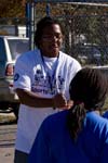 Byron Jackson, an AmeriCorps member serving with Sports4Kids in Washington, D.C., leads a group of Brookland Elementary students in a fun activity during the Rescuing Recess event on September 24, 2007.  Geared to making sure that school children have time during the day for healthy play, Rescuing Recess is an initiative led by the Cartoon Network and supported by the National Basketball Association. The Corporation for National and Community Service is one of several partners in the effort, which recognizes that providing children with time for physical activity can lead to greater academic achievement while fighting the problem of childhood obesity.