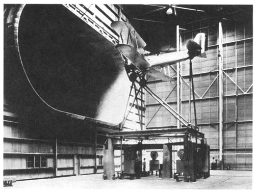 Vought aircraft in wind tunnel