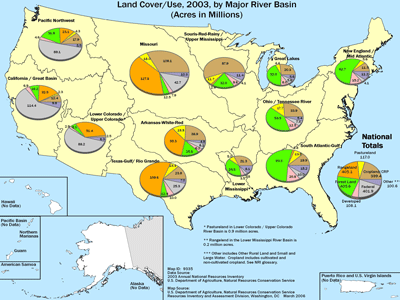 Land Cover/Use map, see the land cover/use tables