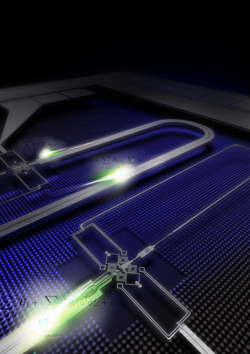 artist rendition of the NIST superconducting quantum computing cable