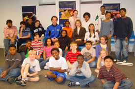 Group photo from National Sportsmanship Day at Coeus International School