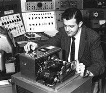 researcher operating SEAC scanner