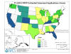 U.S. map showing the number of acres included in FRPP easement applications that were not funded, by State.