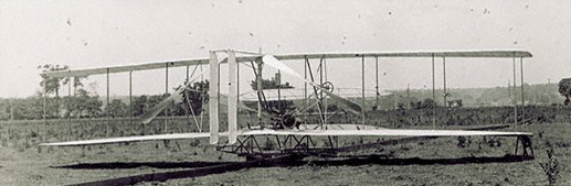 Photo of the Wright 1904 Flyer on the ground
