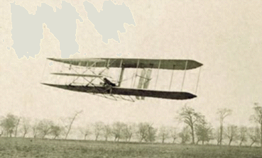 Photo of the Wright 1904 Flyer in flight