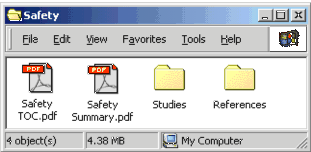 Screen shot of Safety folder