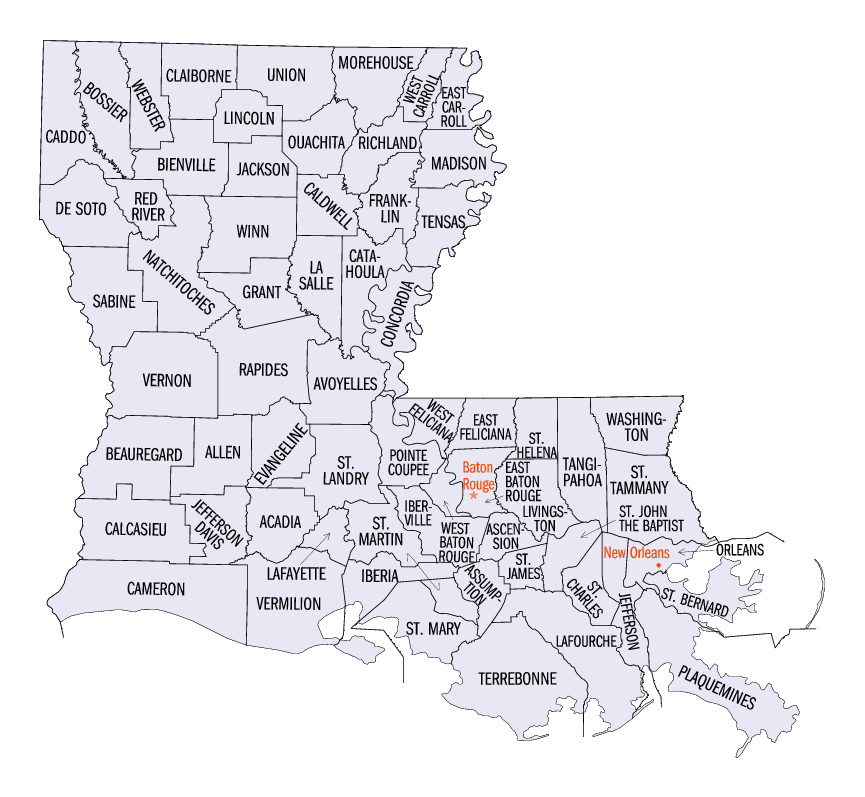 Louisiana map