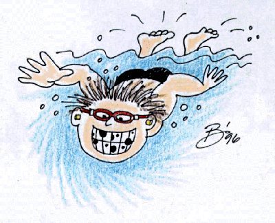 cartoon of swimmer