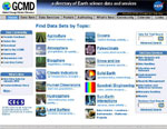 Screenshot of the GCMD homepage