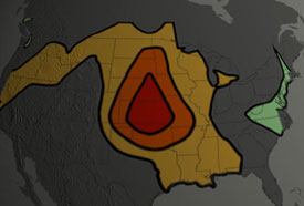 The second (bottom) image shows observed rainfall maps.