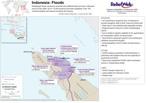 Map of flood impacts across Indonesia during December 2006