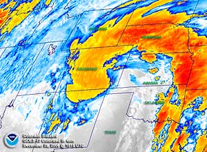 Colorized satellite animation of the storm system that dumped snow on Colorado on the 20th