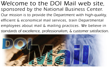 Welcome to the DOI mail web site, sponsored by the national business center. 