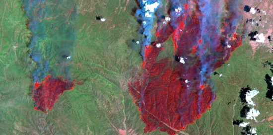 Landsat of Rodeo Fire, 2002