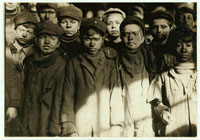 Lewis Wickes Hine, photographer. Group of Breaker Boys in #9 Breaker, Hughestown Borough, Pennsylvania Coal Co
