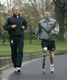 Mike McNaughton running with President Bush