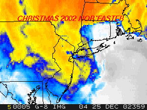 a satellite animation of the winter storm that affected the Northeast United