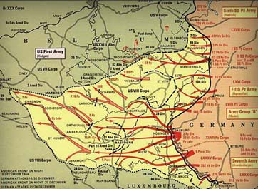 Click on graphic for larger image of the Battle of the Bulge Map