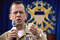 Chairman of the Joint Chiefs of Staff Navy Adm. Michael G. Mullen holds an all-hands call with servicemembers assigned to U.S. Southern Command in Miami, Fla., Jan. 14, 2008.
