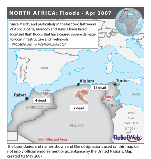 Map of North Africa's Affected Areas