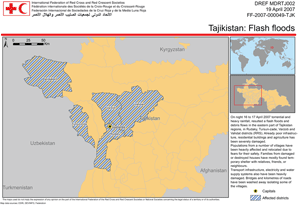 Map of Tajikistan Affected Areas