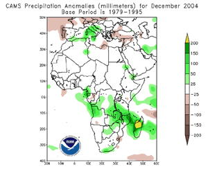 CAMS precipitation anomaly estimates for December