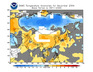 CAMS temperature anomaly estimates across Asia during December 2004