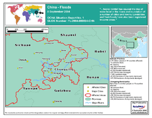 Map of flood-affected areas in China during early September