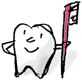 Un diente sonriente con un cepillo de dientes