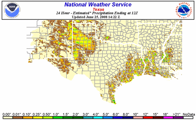 24-hour estimated rainfall totals - click to enlarge