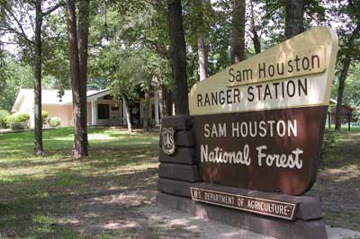 Sam Houston District Office and portal sign.