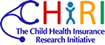 The CHIRI logo, which consists of the letters c, h, i, r, and i and the words Child Health Insurance Research Initiative; the letters are blue, red, yellow, and green; the c forms part of a stethoscope, and the i forms part of the image of a child.