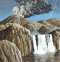 Precambrian time included almost all of Earth's first 4 billion years. The crust, the atmosphere, and the oceans were formed, and the simplest kinds of life appeared.