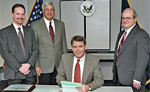 Jim Dyer signed the renewed operating license Jan. 17signed the renewed operating license Jan. 17