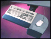 Adjustable keyboard/mouse tray