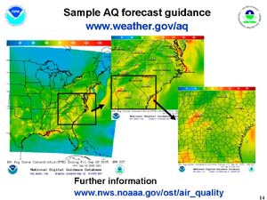 Sample air quality forecast guidance.