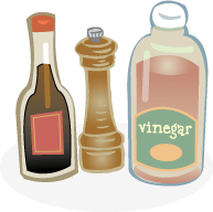 Illustration of barbecue and vinegar