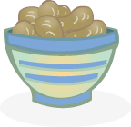 Illustration of potatos in a bowl