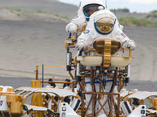 Spacesuit and rover testing