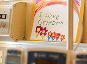 child's drawing with note 'I love grandma'