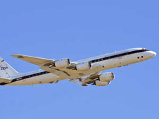 NASA's DC-8 airborne science laboratory departs Plant 42 in Palmdale for Kiruna, Sweden