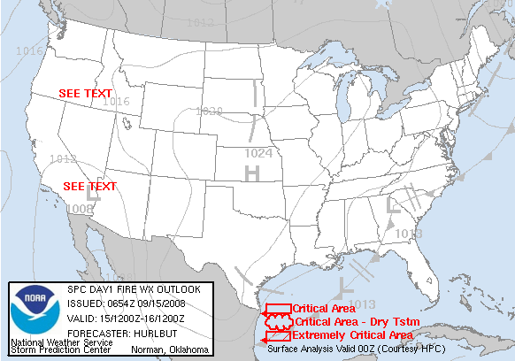 Fire Weather Outlook Day 1