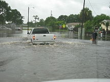 Flooded Street Scene in Melbourne, Florida