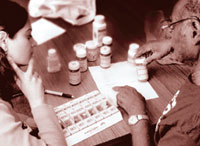 Image of doctor discussing medications with patient