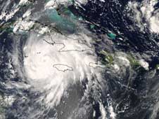 MODIS image of Gustav over Jamaica