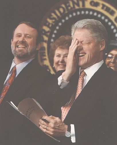 Apfel with Clinton at RET signing