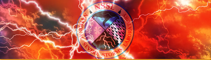 collage featuring lightning, nssl logo and clouds