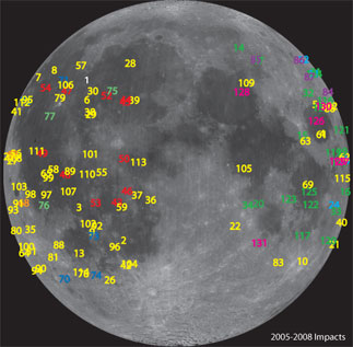 MSFC Lunar Impact 2005-08 Flash Detections