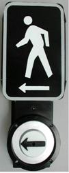 Polara unit photo showing vibrotactile arrow on pushbutton.